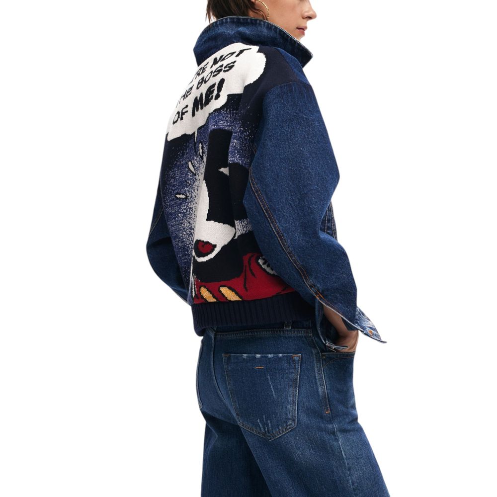 Desigual Blue Cotton Jackets & Coat Desigual