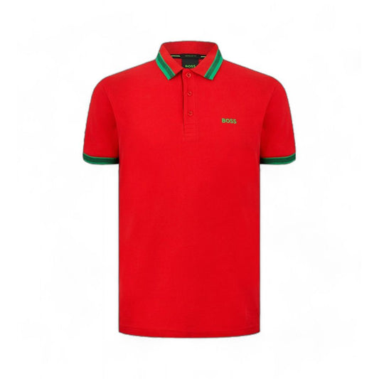 Hugo Boss Red Cotton Polo Shirt Hugo Boss