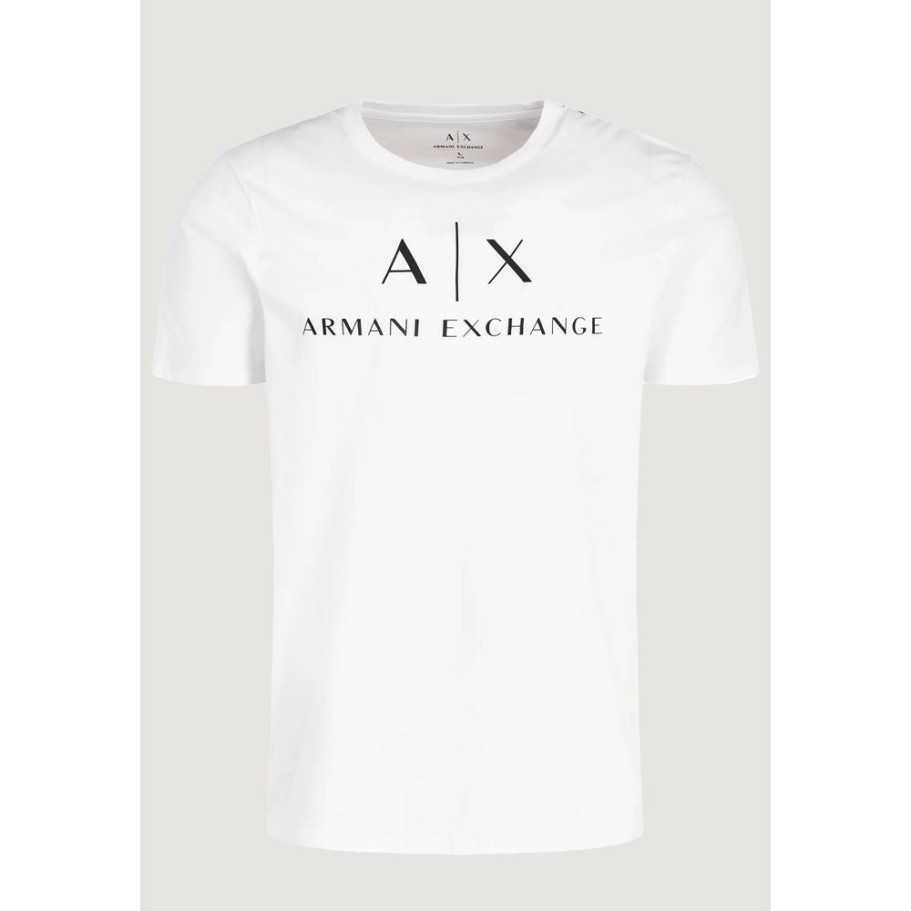 Armani Exchange White Cotton T-Shirt Armani Exchange