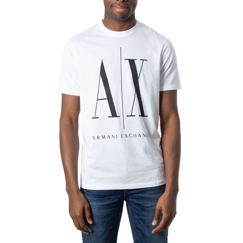 Armani Exchange White Cotton T-Shirt Armani Exchange