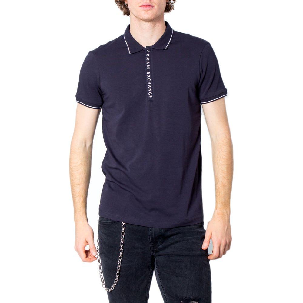 Armani Exchange Blue Cotton Polo Shirt Armani Exchange