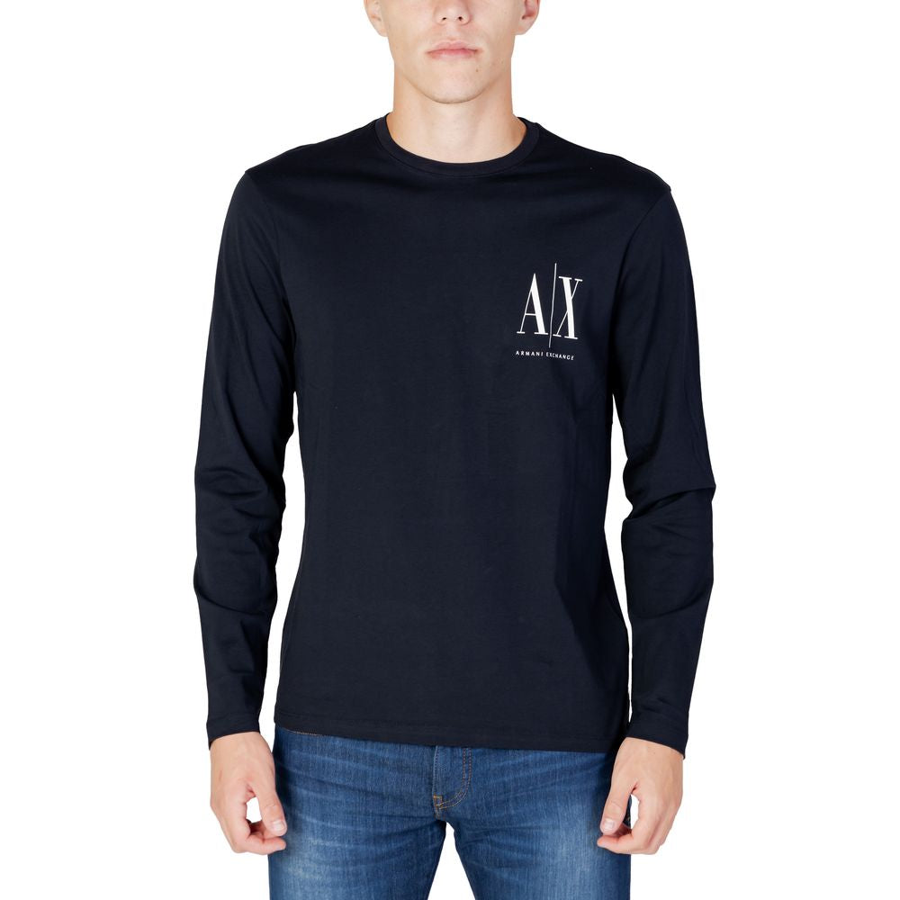 Armani Exchange Blue Cotton T-Shirt Armani Exchange