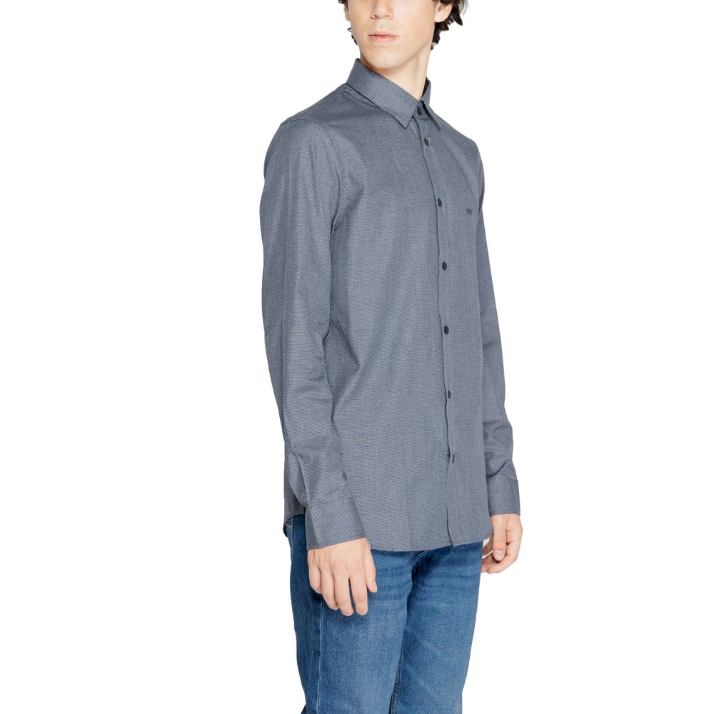 Armani Exchange Blue Cotton Shirt Armani Exchange