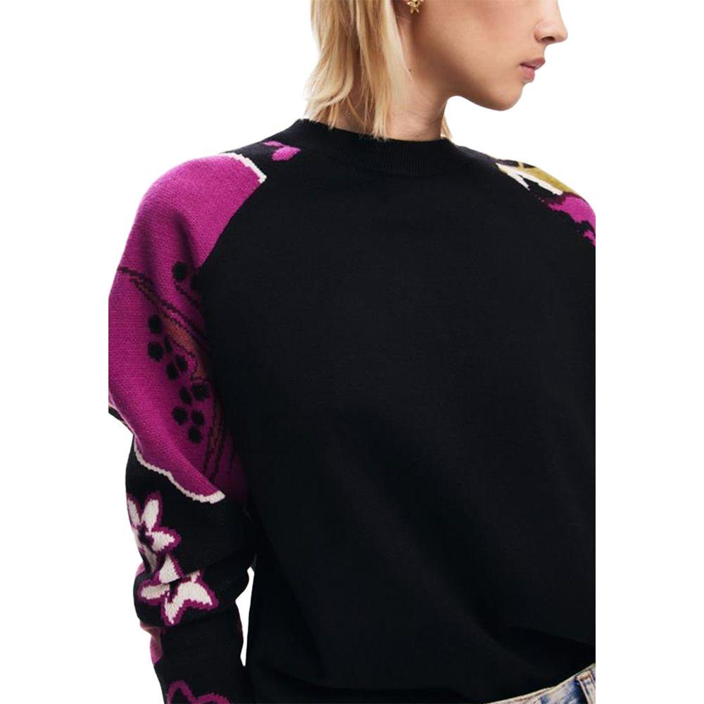 Desigual Black Viscose Sweater Desigual