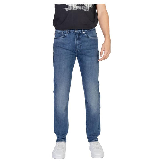 Hugo Boss Blue Cotton Jeans & Pant Hugo Boss