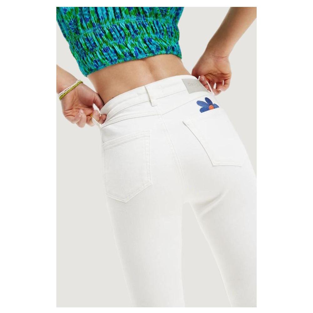 Desigual White Cotton Jeans & Pant Desigual