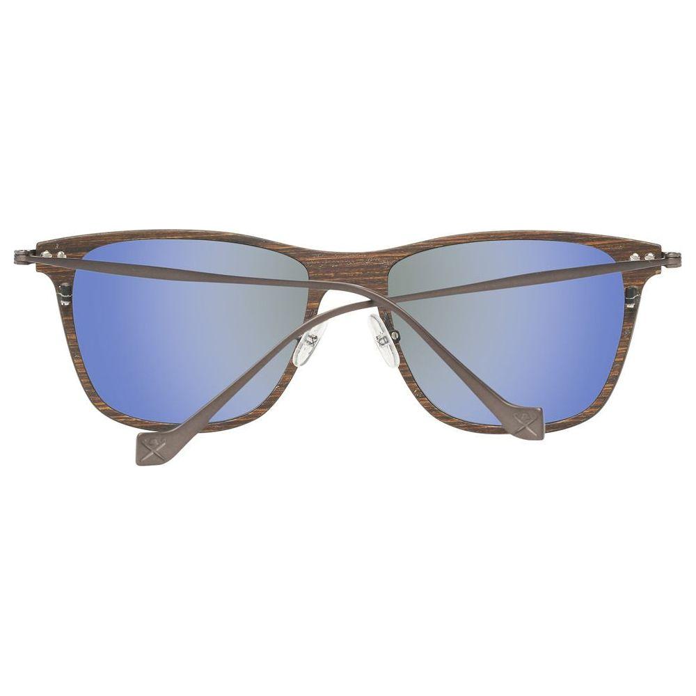 Hackett Brown Wood And Metal Sunglasses Hackett