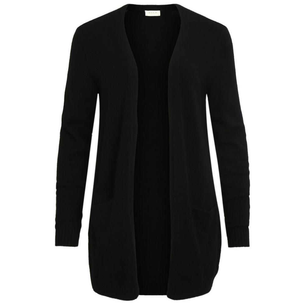 Vila Clothes Black Viscose Cardigan Vila Clothes