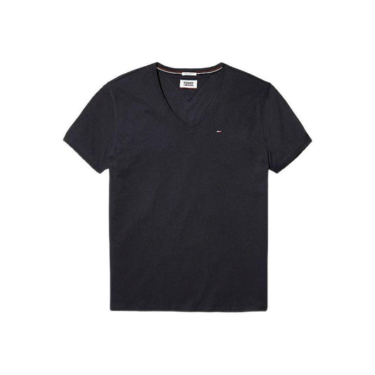 Tommy Hilfiger Jeans Black Cotton T-Shirt Tommy Hilfiger Jeans