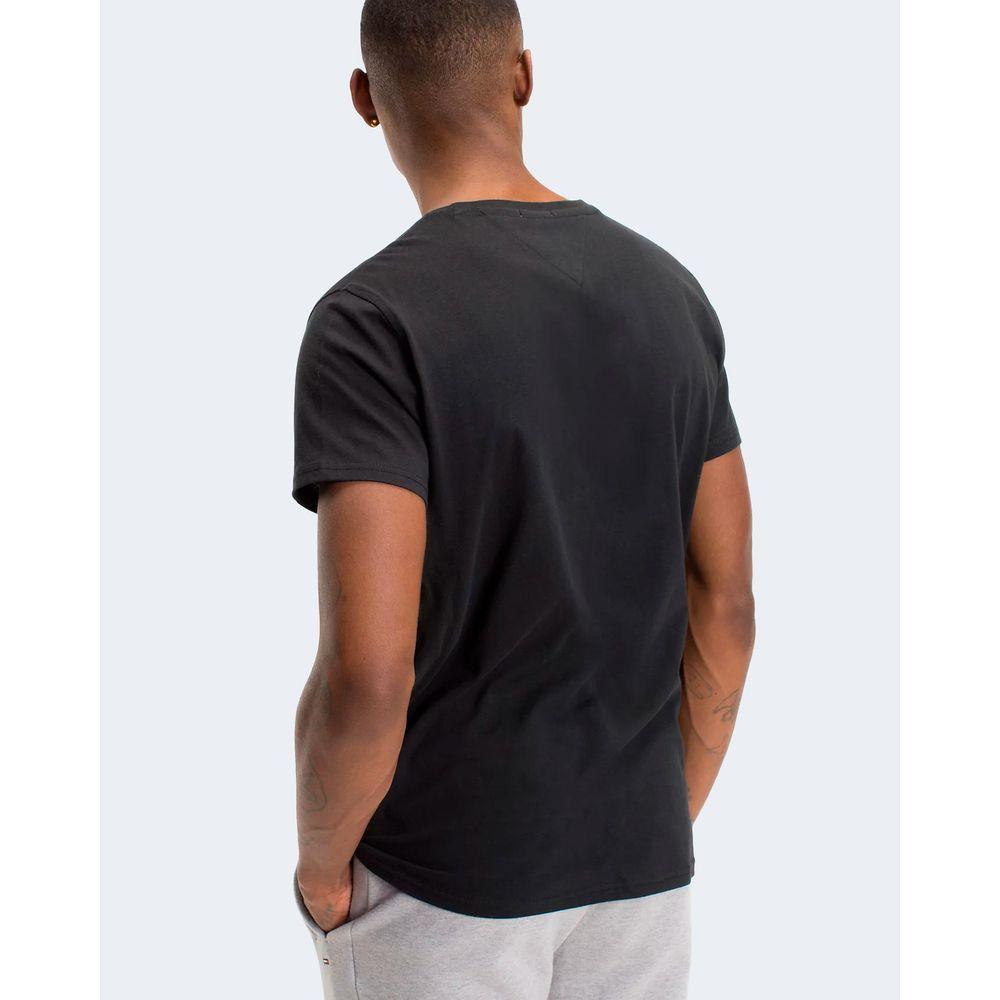 Tommy Hilfiger Jeans Black Cotton T-Shirt Tommy Hilfiger Jeans