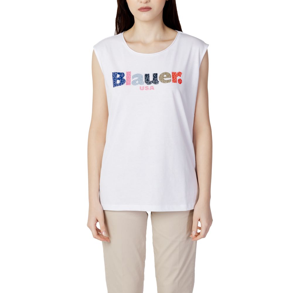 Blauer White Cotton Tops & T-Shirt Blauer