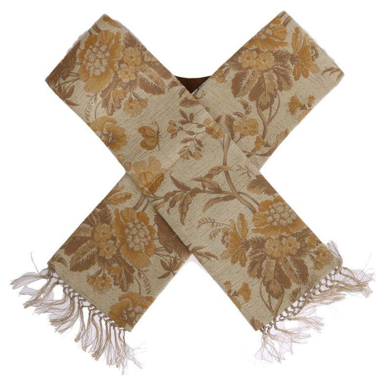 Dolce & Gabbana Elegant Beige Gold Jacquard Stole Scarf Dolce & Gabbana