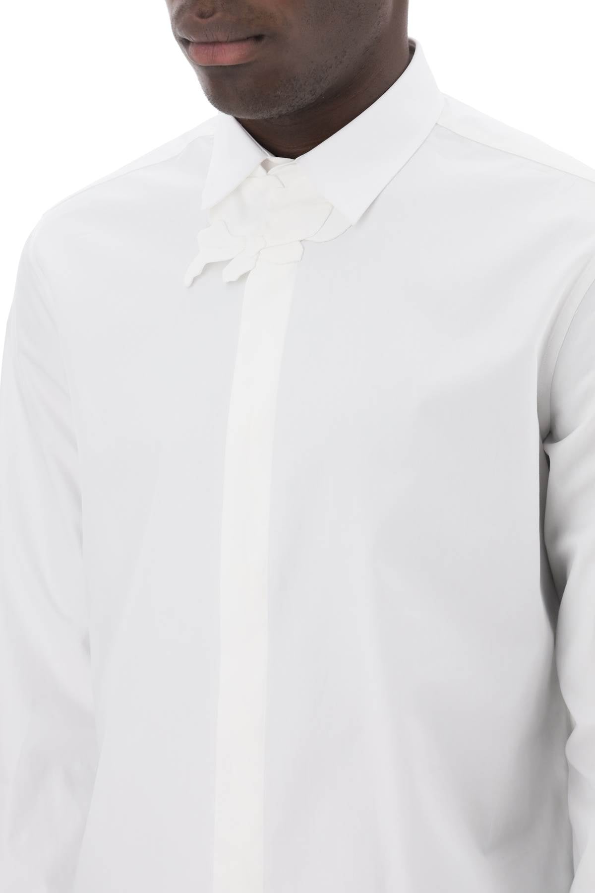 Valentino Garavani poplin shirt with flower patch detail Shirts Valentino Garavani