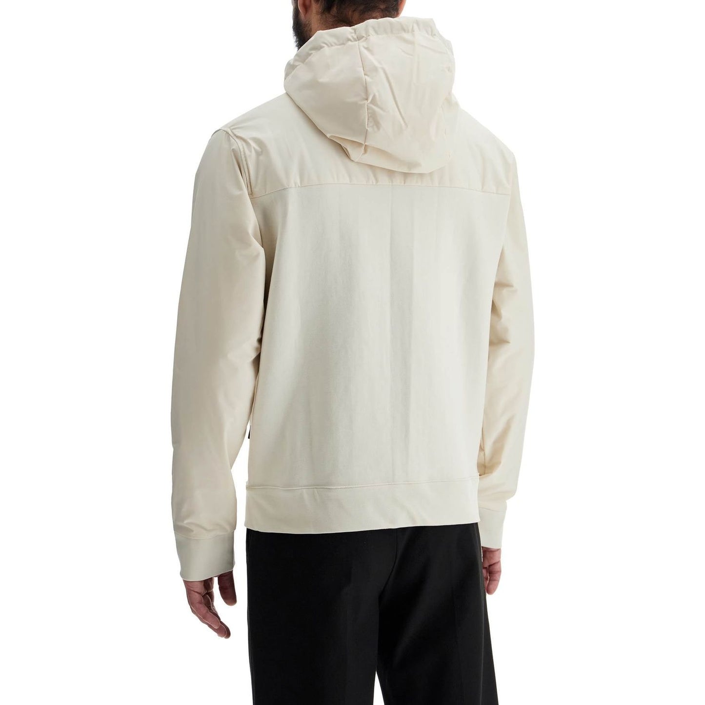 Boss white slim fit zip-up hoodie