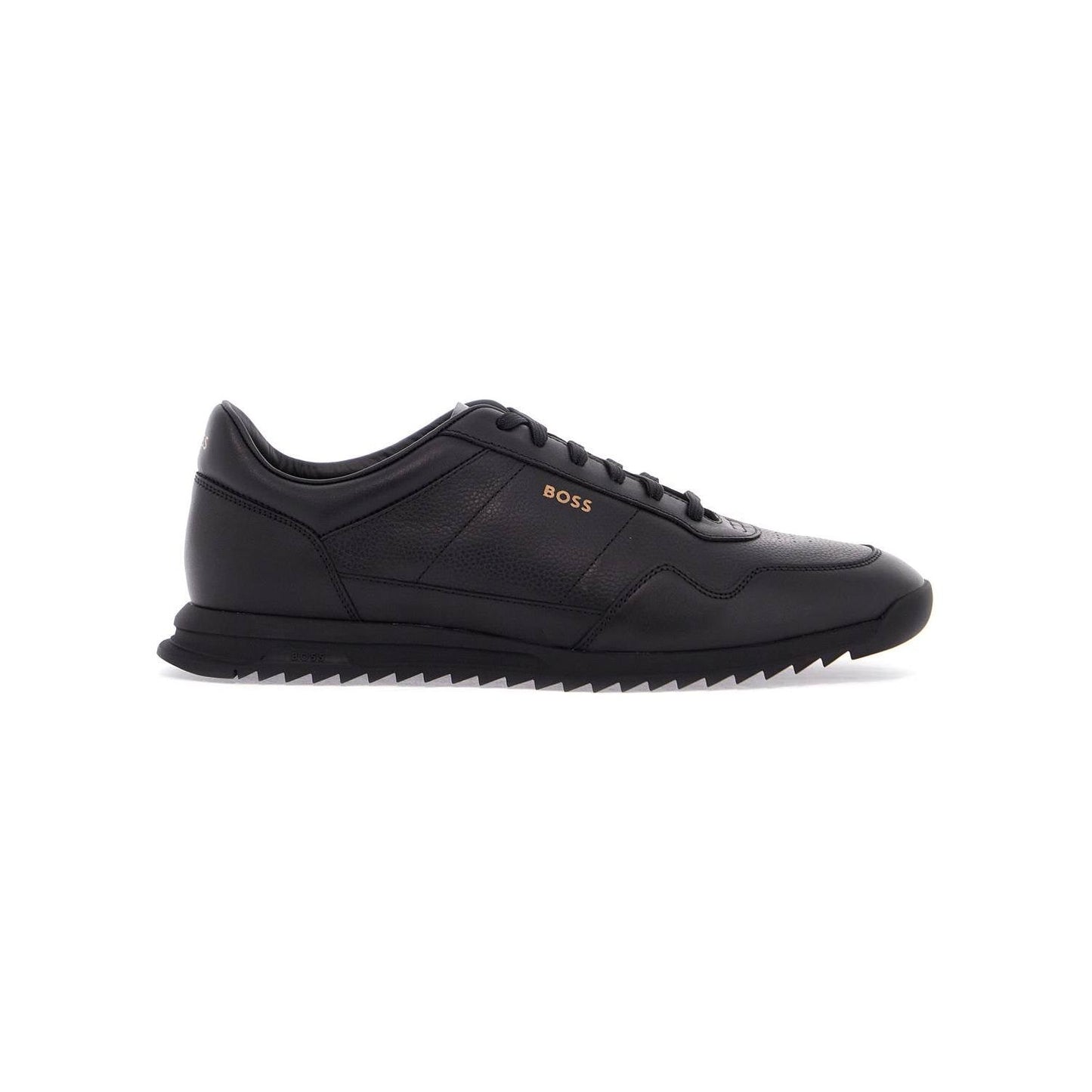 Boss men's black leather minimalist sneakers zayn_lowp_lttb Sneakers Boss