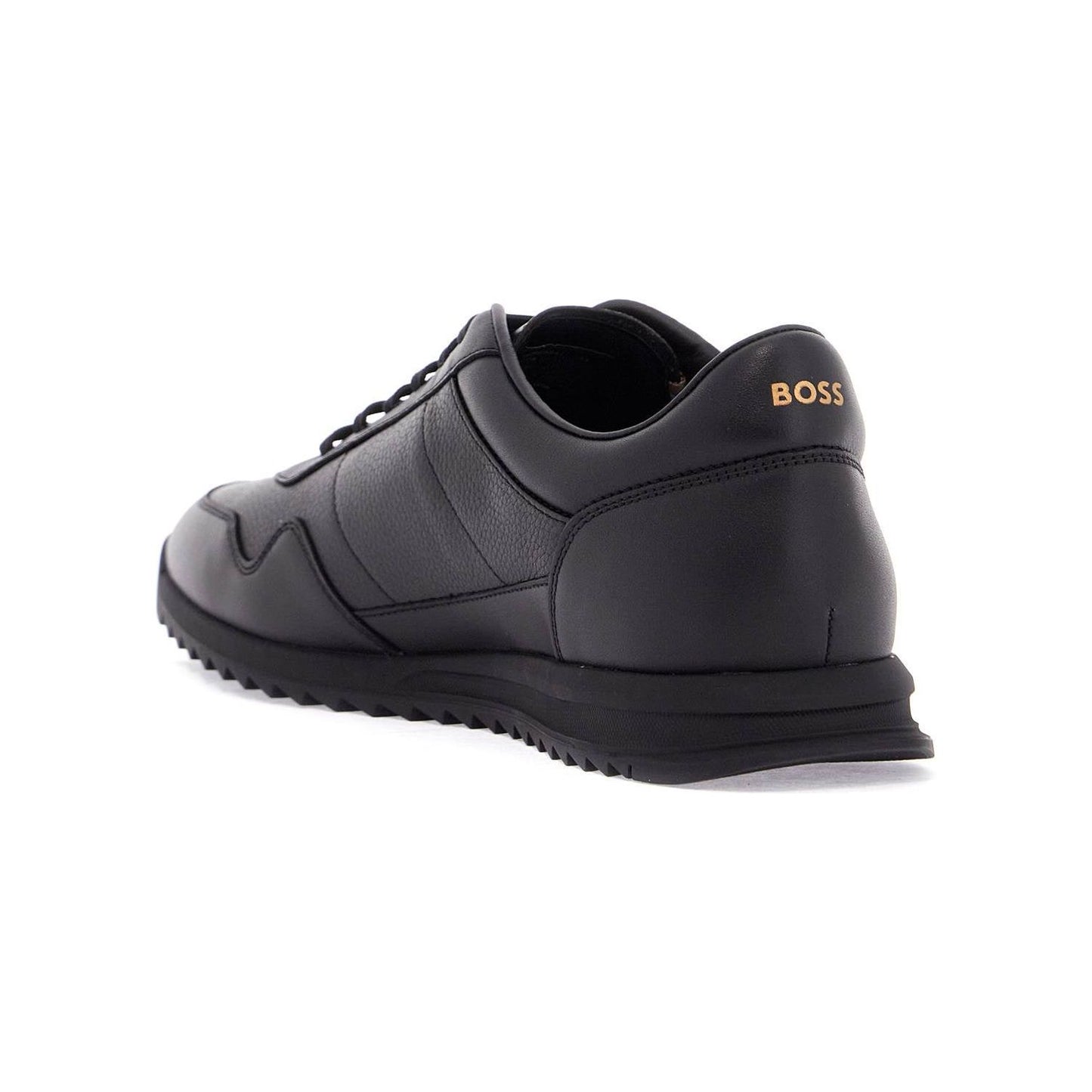 Boss men's black leather minimalist sneakers zayn_lowp_lttb Sneakers Boss