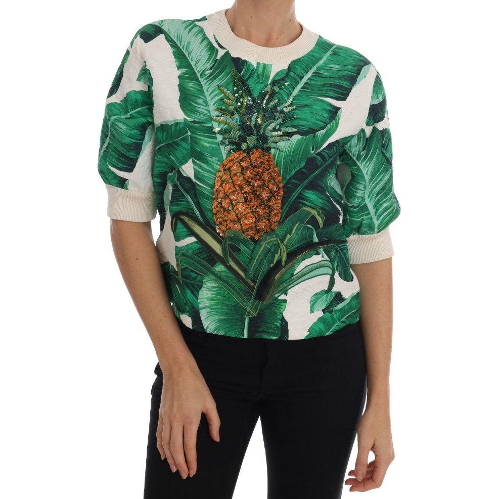 Dolce & Gabbana Tropical Sequined Sweater - Lush Greenery Edition Dolce & Gabbana