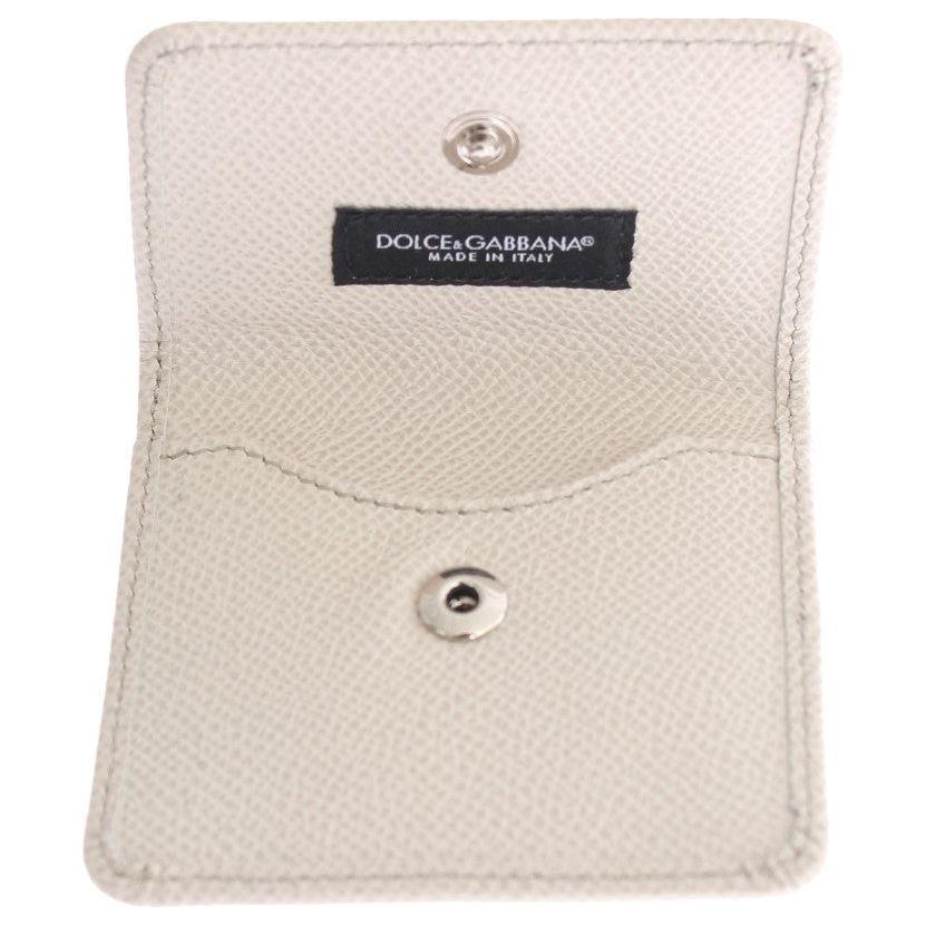 Dolce & Gabbana Sleek White Leather Condom Case Wallet Wallet Dolce & Gabbana