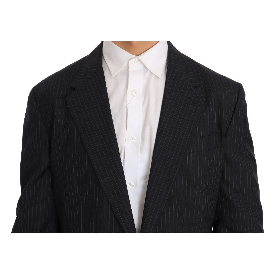 Dolce & Gabbana Elegant Slim Fit Striped Wool Silk Blazer Dolce & Gabbana