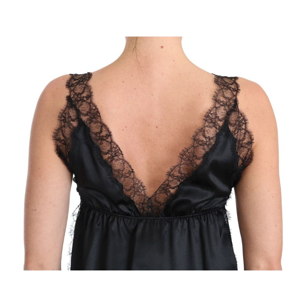 Dolce & Gabbana Sultry Silk Blend Lingerie Top in Black Dolce & Gabbana