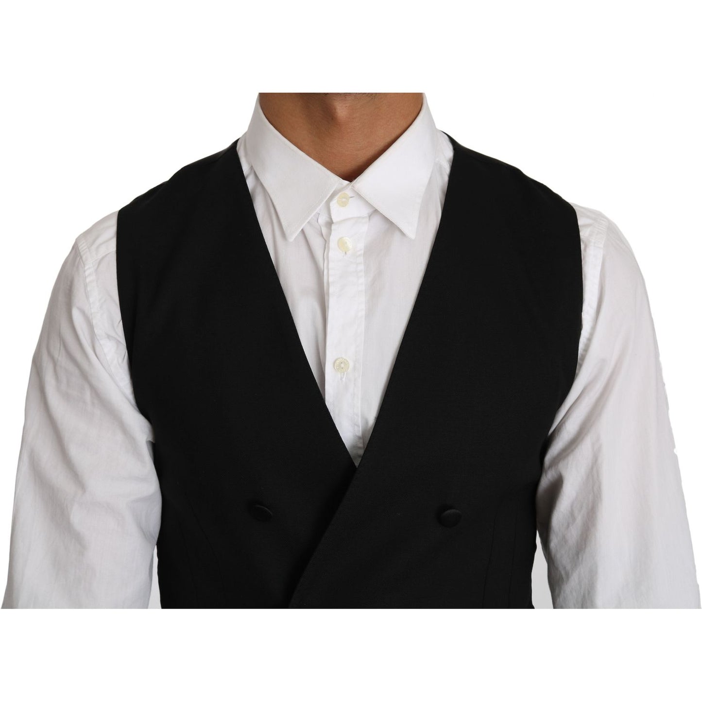 Dolce & Gabbana Sleek Double Breasted Slim Fit Wool Vest Dolce & Gabbana