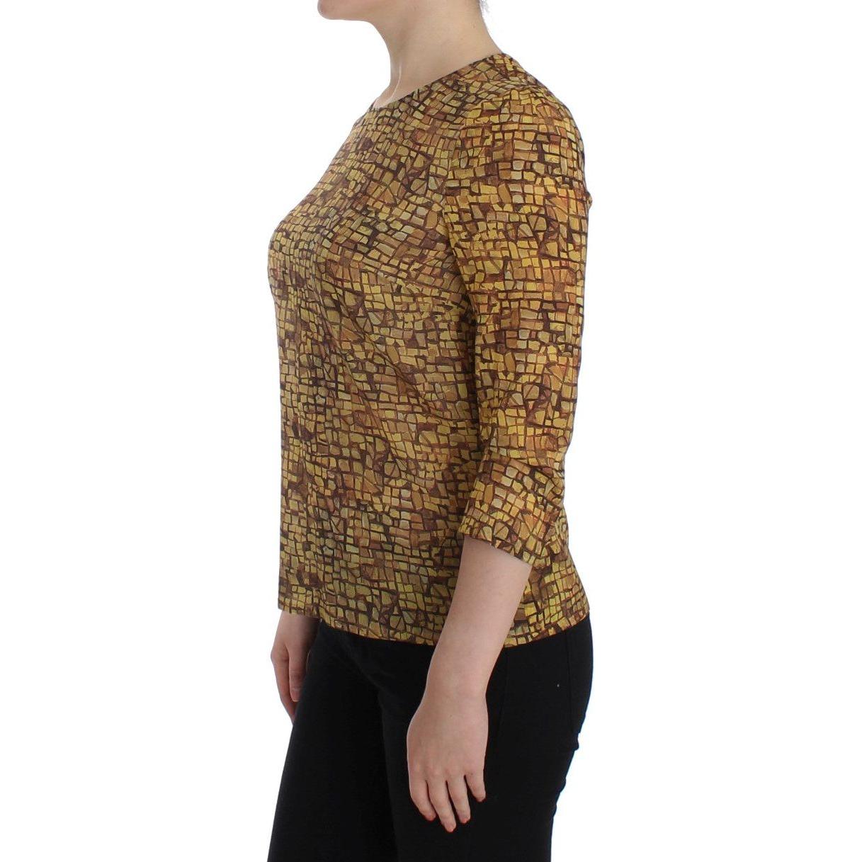 Dolce & Gabbana Sicilian Mosaic Print Silk Blouse Dolce & Gabbana