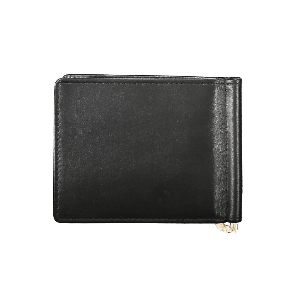 La Martina Black Leather Men Wallet La Martina