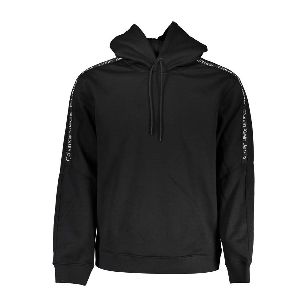 Calvin Klein Sleek Fleece Hooded Sweatshirt in Black Calvin Klein