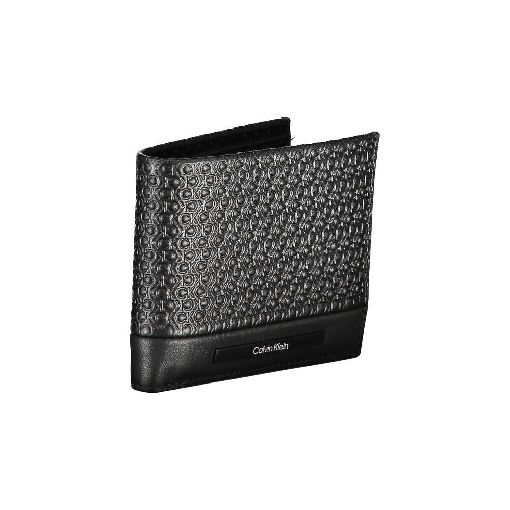 Calvin Klein Sleek Black Leather Wallet with Contrast Details Calvin Klein