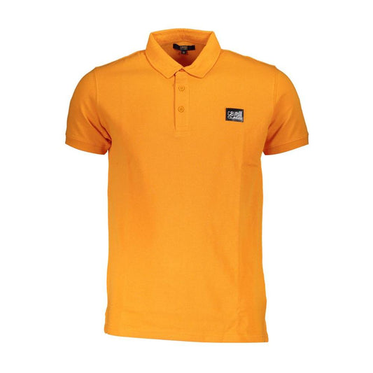 Cavalli Class Orange Cotton Polo Shirt