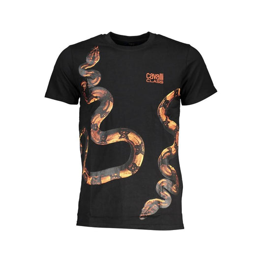 Cavalli Class Black Cotton T-Shirt