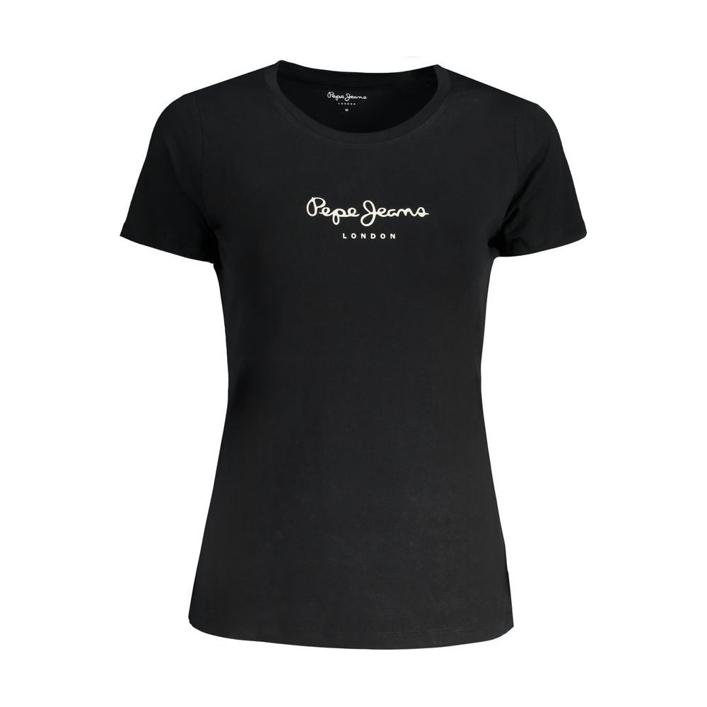 Pepe Jeans Black Cotton Tops & T-Shirt Pepe Jeans