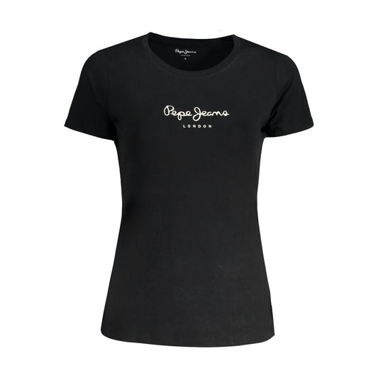 Pepe Jeans Black Cotton Tops & T-Shirt