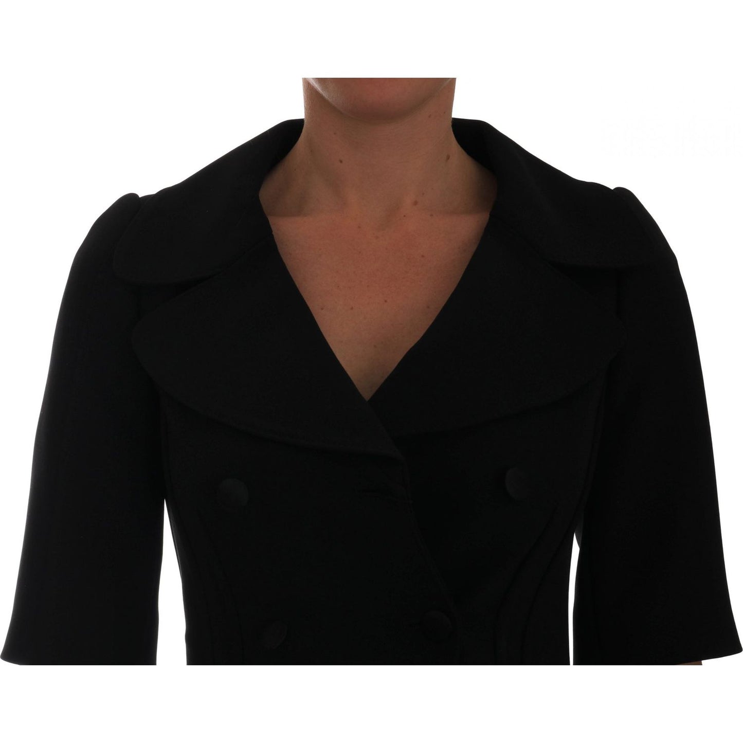 Dolce & Gabbana Chic Black Cropped Double Breasted Blazer Coats & Jackets Dolce & Gabbana