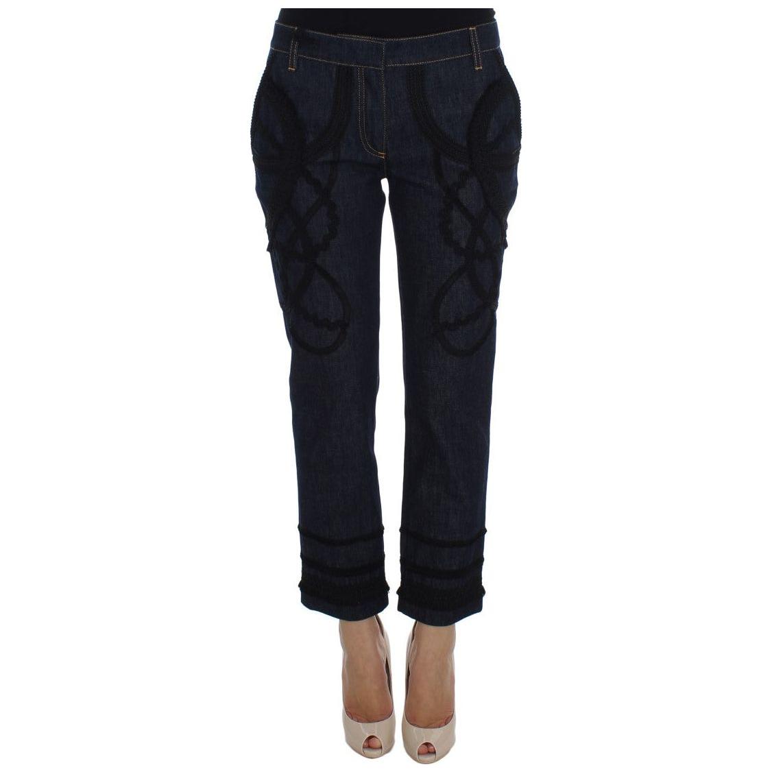 Dolce & Gabbana Embroidered Capri Jeans for Elegant Styling Dolce & Gabbana