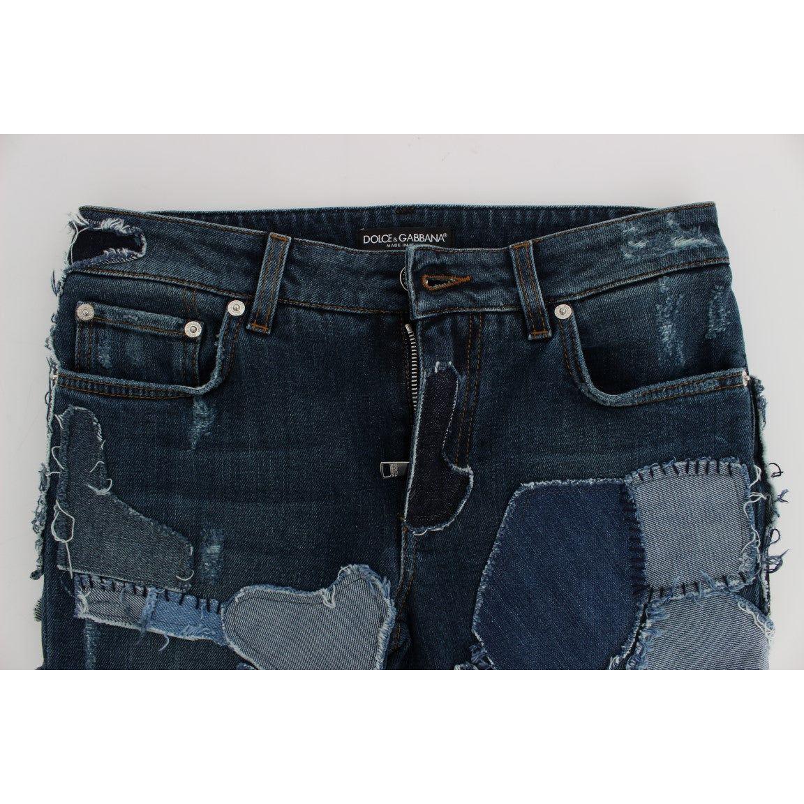 Dolce & Gabbana Chic Blue Patchwork Denim Shorts Dolce & Gabbana