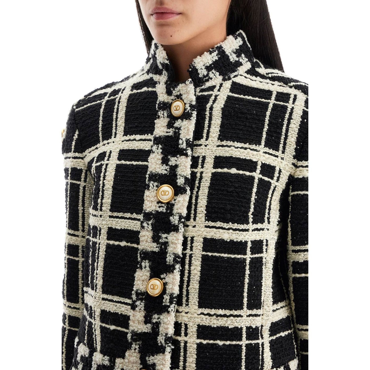 Valentino Garavani macro check tweed jacket Jackets Valentino Garavani