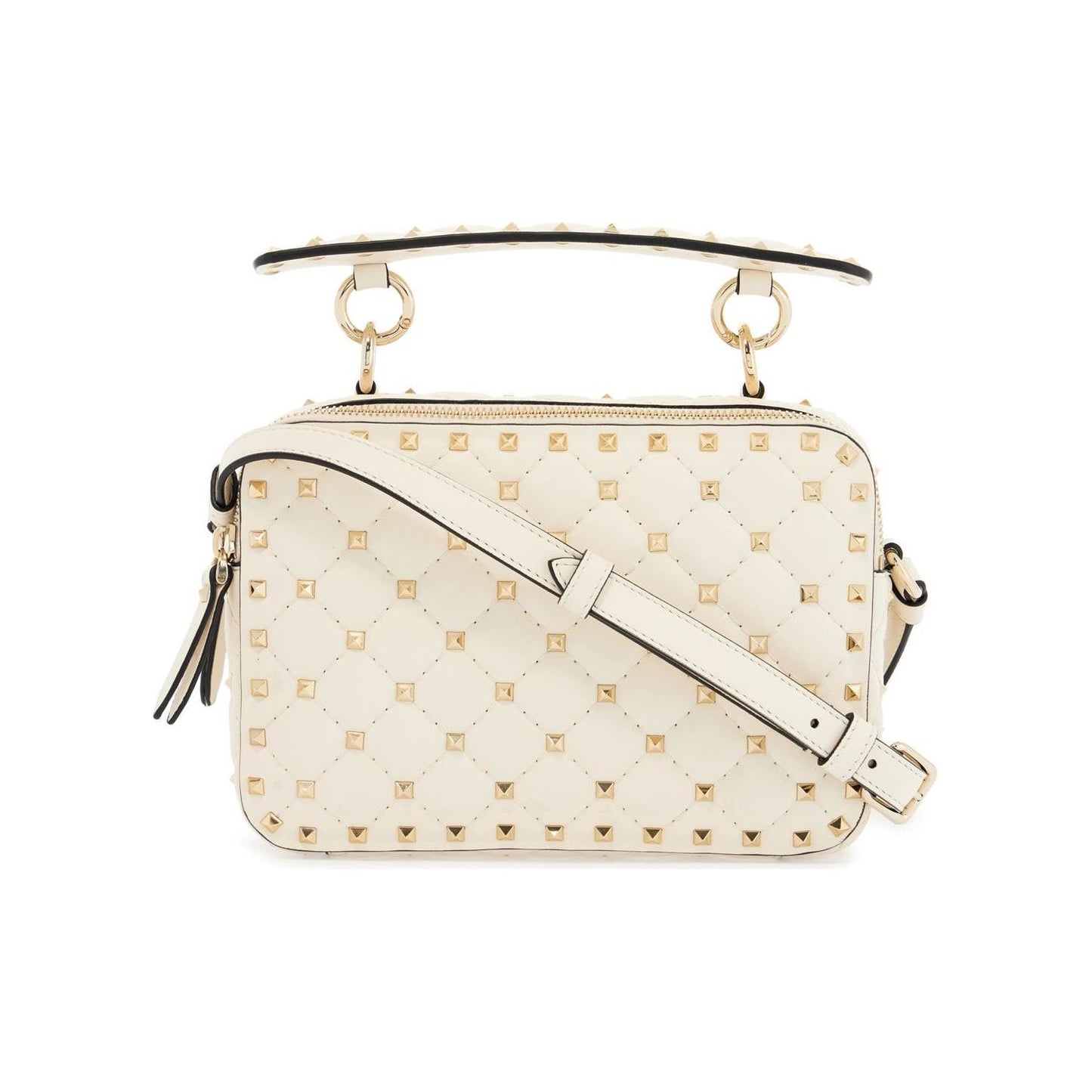 Valentino Garavani ivory quilted leather crossbody bag with studs Handbag Valentino Garavani