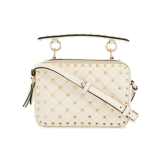 Valentino Garavani ivory quilted leather crossbody bag with studs