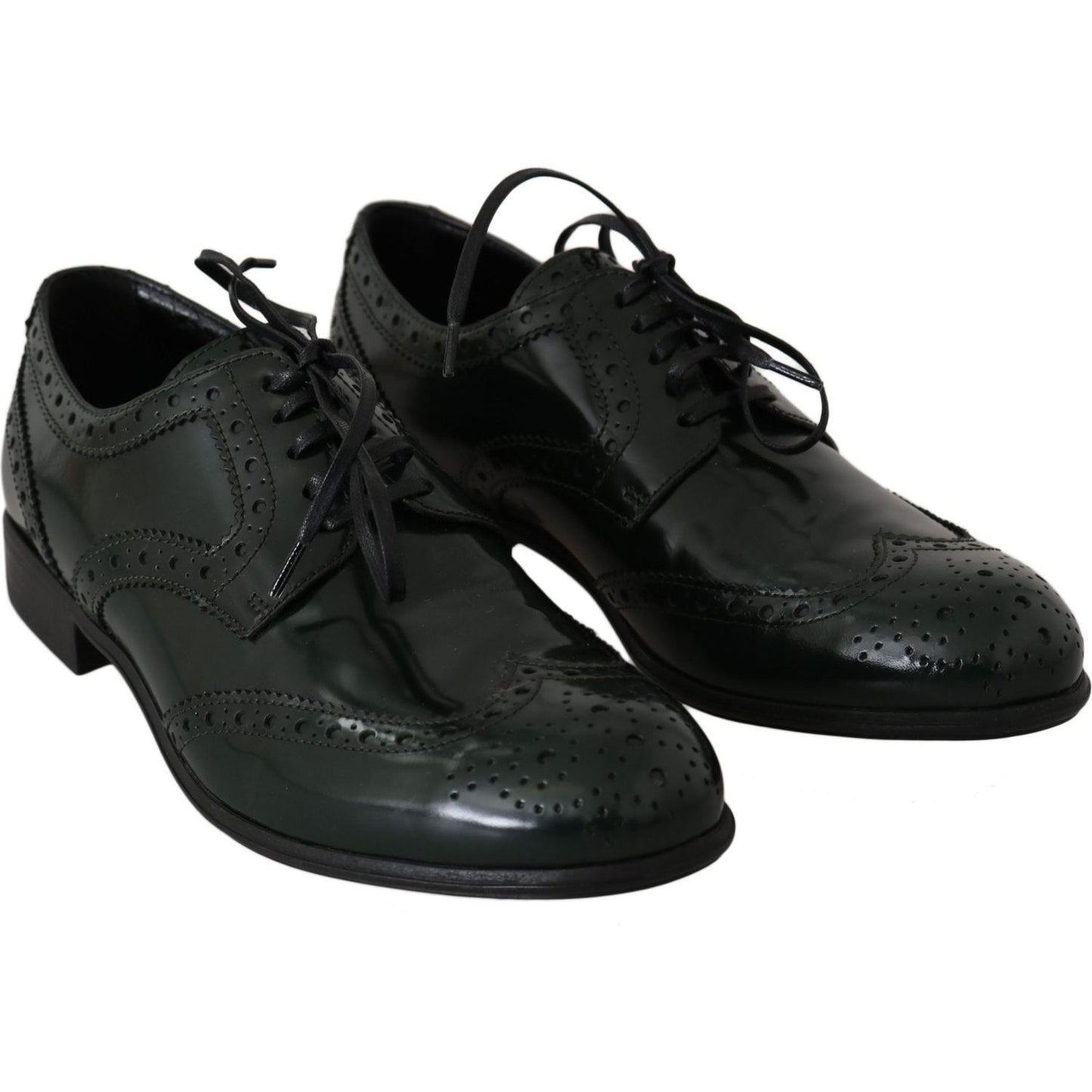 Dolce & Gabbana Elegant Green Brogues Oxford Wingtip Flats Dolce & Gabbana