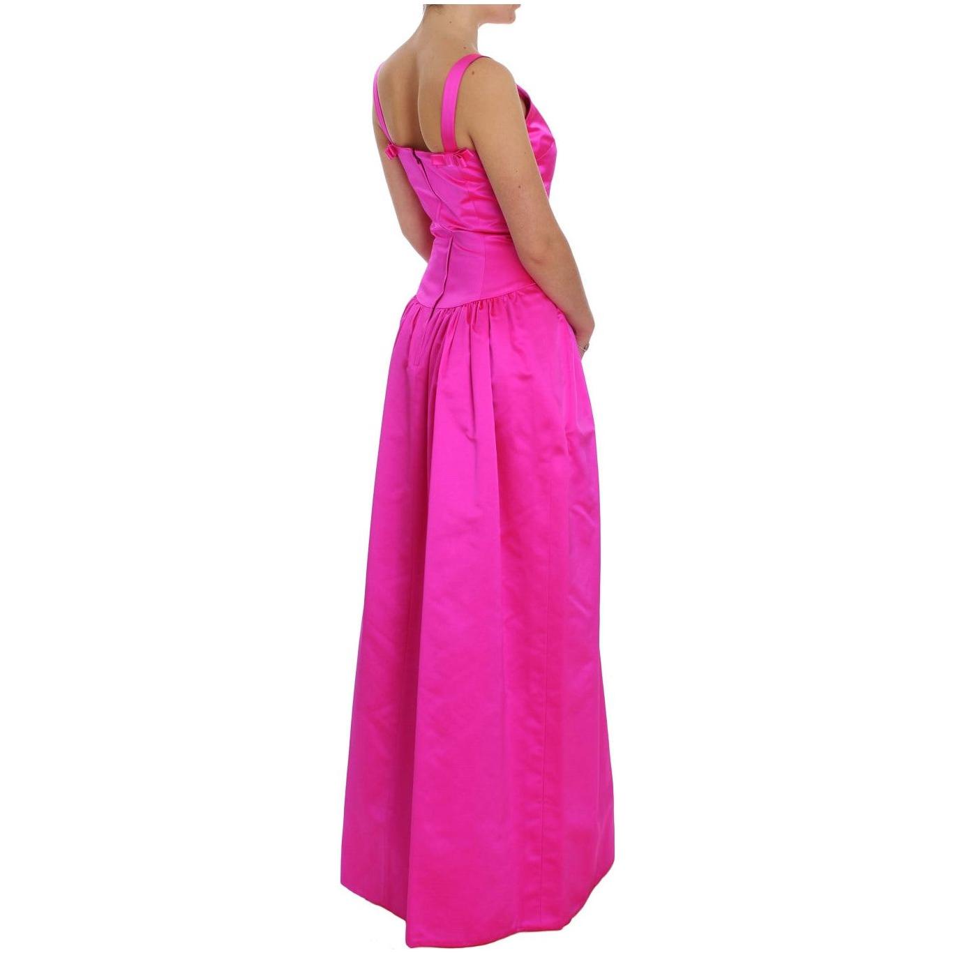 Dolce & Gabbana Elegant Silk Full Length Pink Sheath Dress Dolce & Gabbana