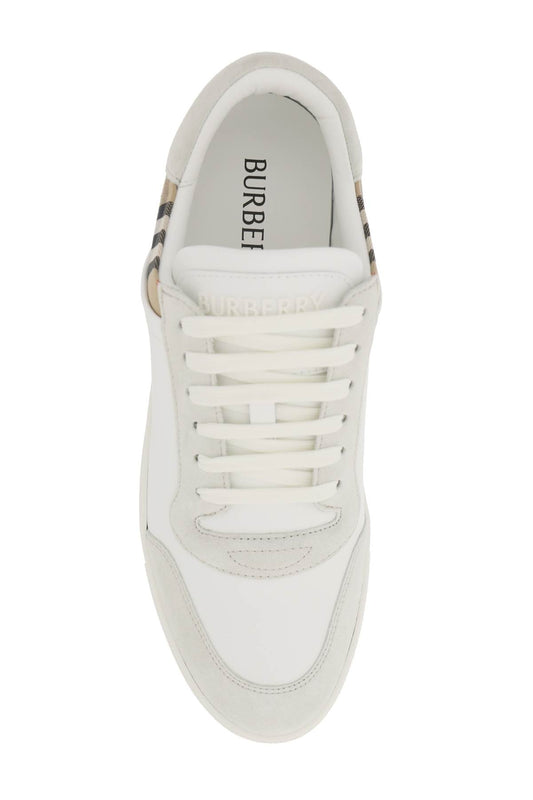 Burberry check leather sneakers