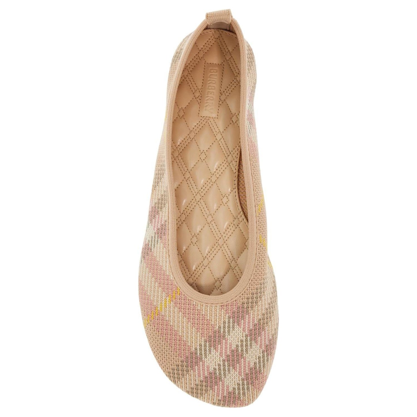 Burberry beige check knit ballerinas with rubber sole Flat Shoes Burberry