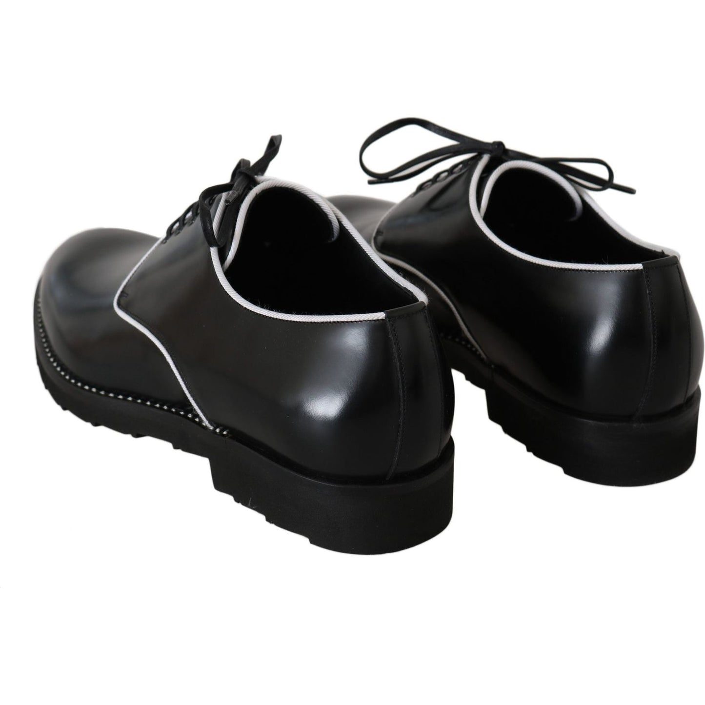 Dolce & Gabbana Elegant Black Leather Derby Dress Shoes Dolce & Gabbana