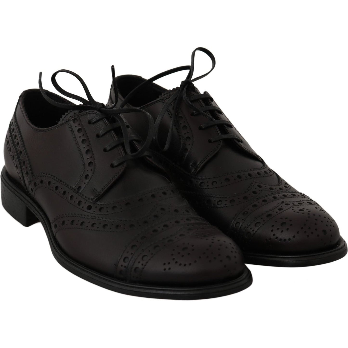 Dolce & Gabbana Elegant Bordeaux Wingtip Derby Dress Shoes Dress Shoes Dolce & Gabbana