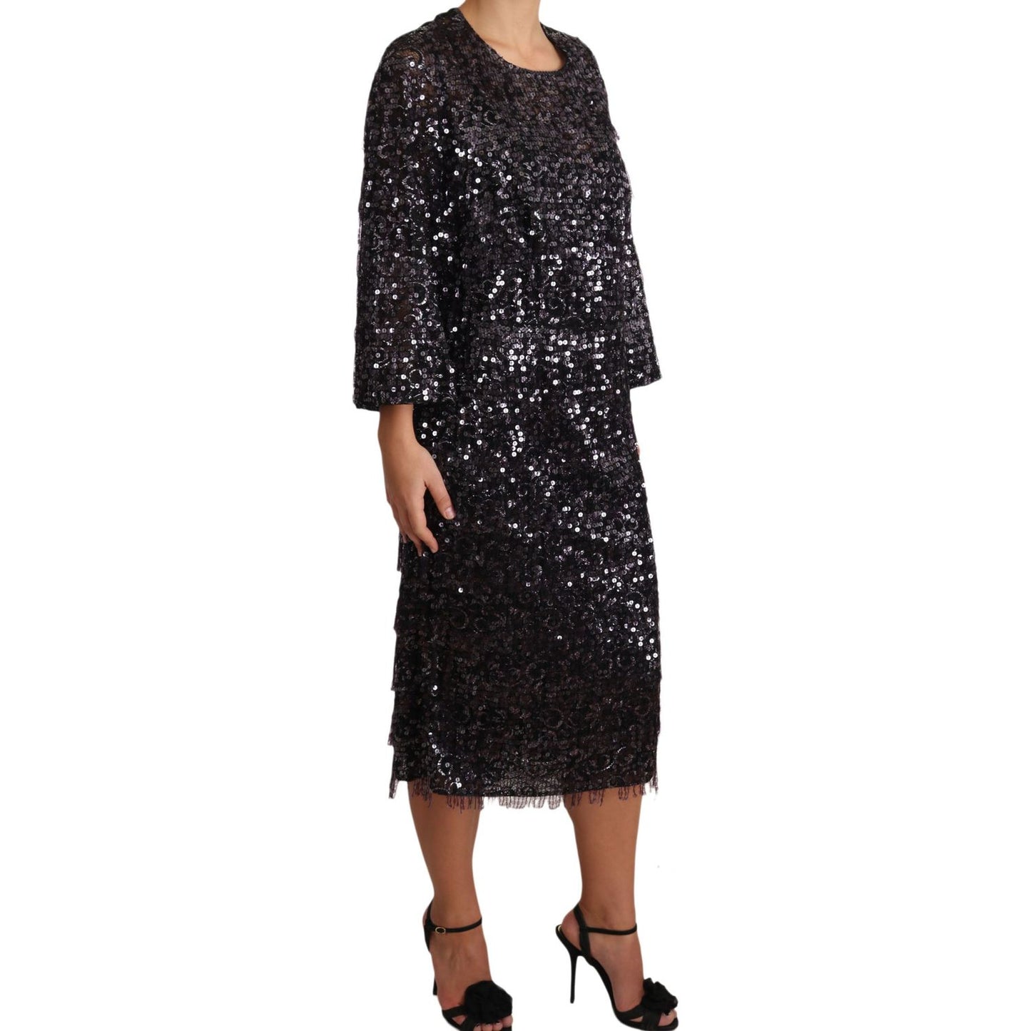 Dolce & Gabbana Sequined Shift Midi Dress – Timeless Elegance Dolce & Gabbana