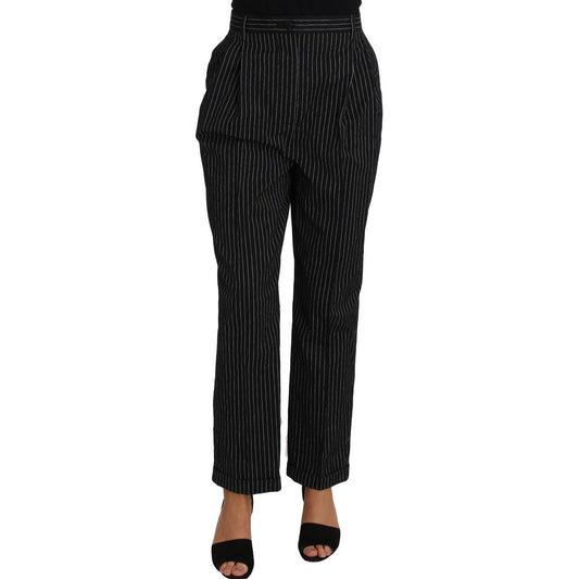 Dolce & Gabbana Elegant Black Pinstripe Dress Pants Jeans & Pants Dolce & Gabbana