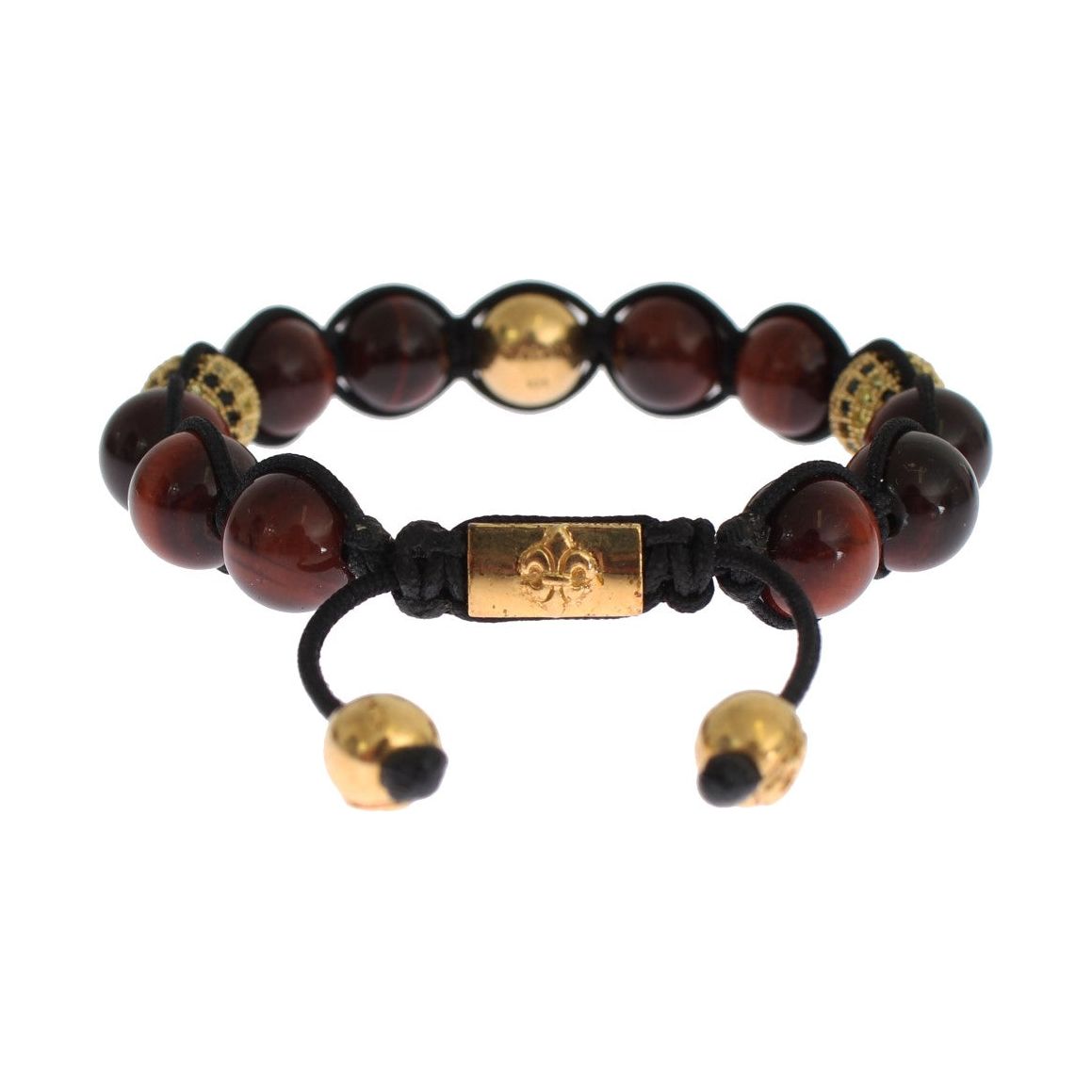 Nialaya Radiant Red Tiger Eye & CZ Gold Bracelet Bracelet Nialaya