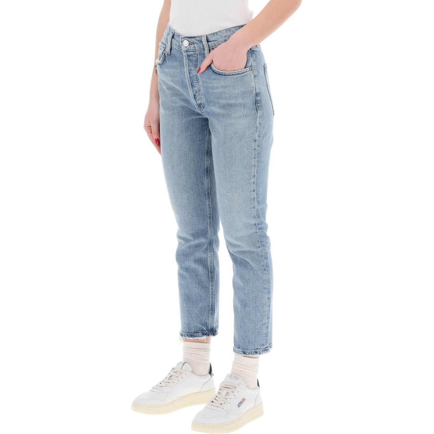 Agolde high-waisted straight cropped jeans in the Jeans Agolde