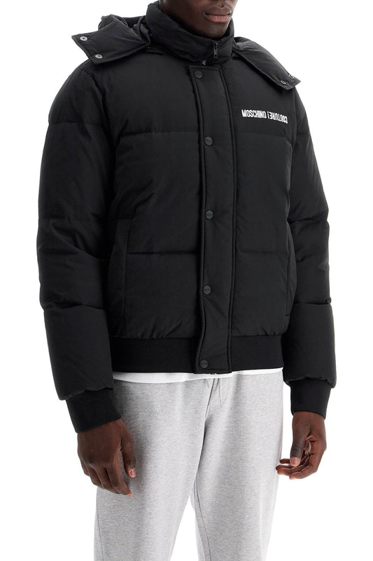 Moschino high-neck down jacket with hood